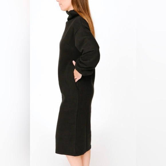 Smash + Tess The Sweater Dress Black Cozy  Midi Mockneck Dress Medium - Picture 3 of 12